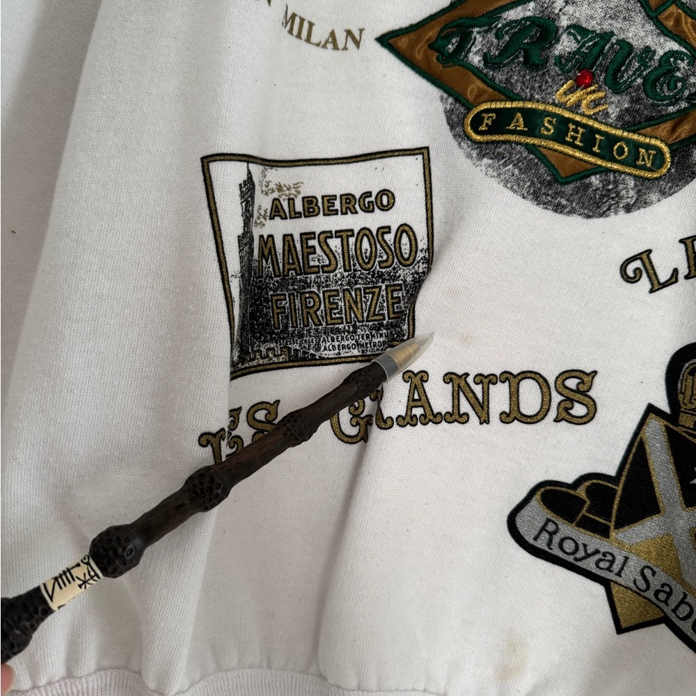 Forenza Vintage White Graphic Turtleneck Sweater - Picture 6 of 12